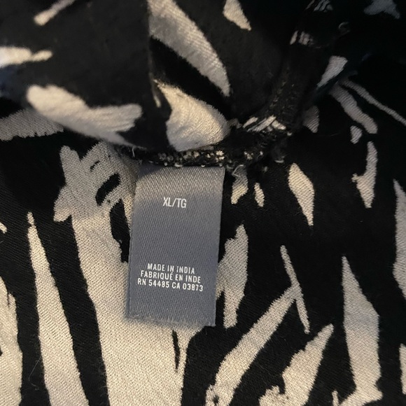 Aerie Womens‎ CropBlouse Black/White Size XL Flutter Sleeves Boho - Picture 4 of 8